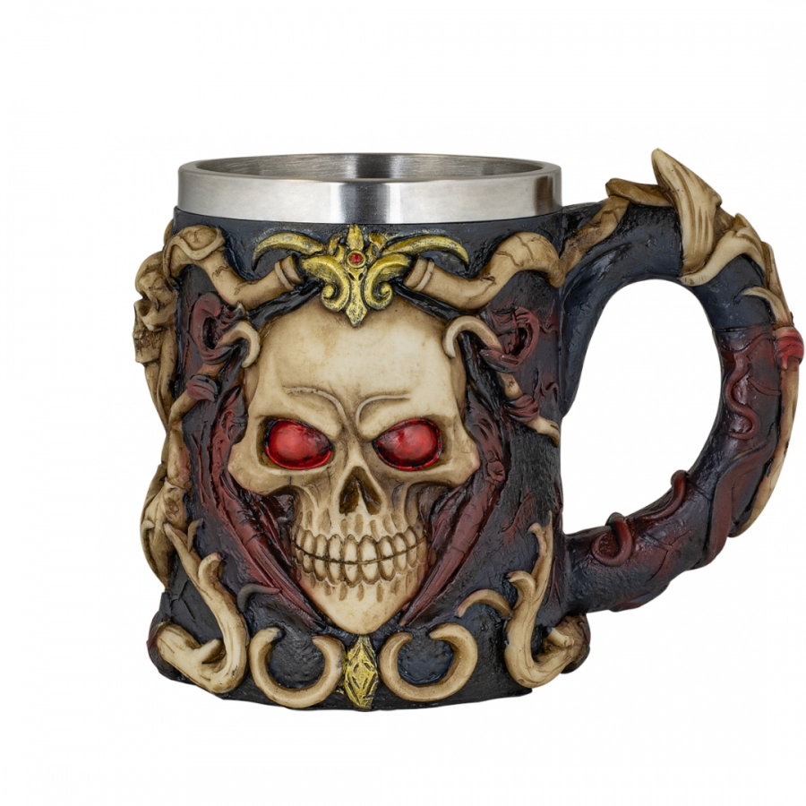 Taza Resina Ornamento Gothic Skull